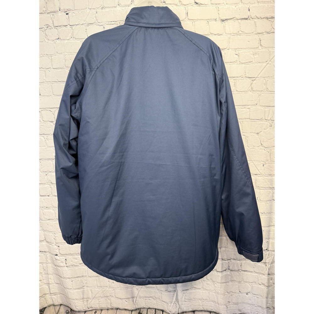 Nike Womens Blue Hooded Swoosh Textured High Collar Athletic Jacket Small - Picture 5 of 10